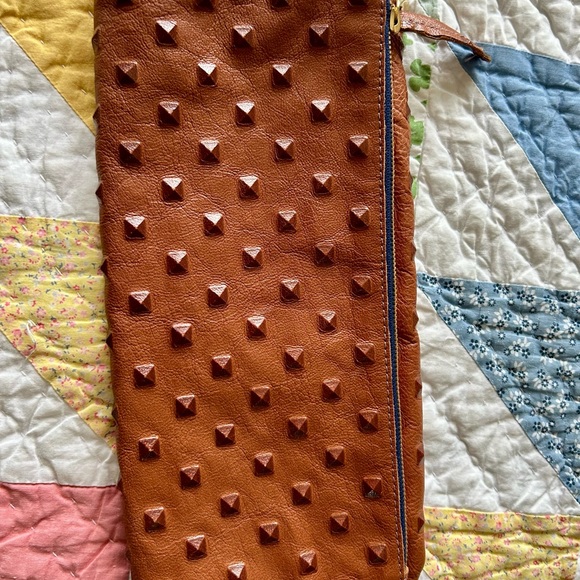 Clare V. Leather flat fold over clutch with rivets - Picture 10 of 11